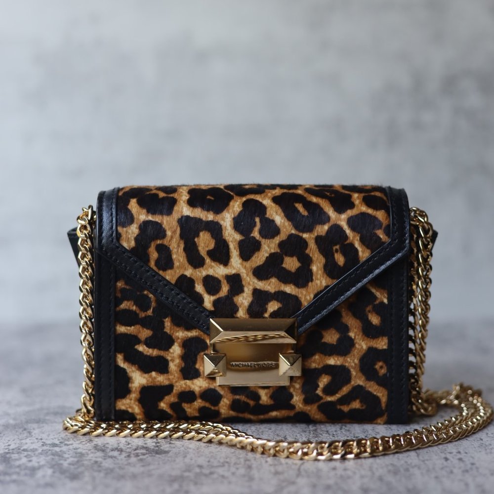 Michael Kors leopard print cross body purse